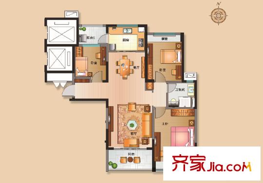 徐州碧桂園一期所有樓棟（除6# 11# 17#）西戶J472-123 3室2廳1衛(wèi)