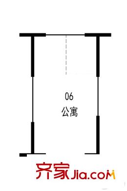 萬科淮海天地二街區(qū)1#06戶 1室1廳1衛(wèi)1廚