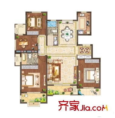 月橋花院一期洋房三樓C3 3室2廳2衛(wèi)1廚