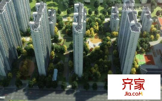 雍福上城小區(qū)俯視效果圖