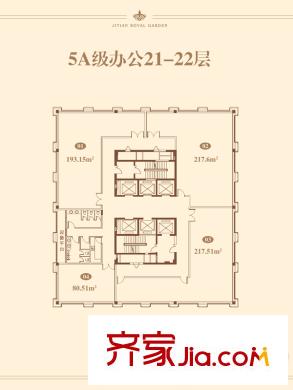 璽悅龍城5A級辦公21-22層平面圖 