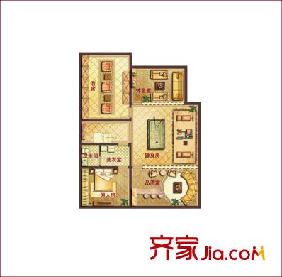 久隆鳳凰城別墅戶型圖B戶型（地下層） 10室4廳3衛(wèi)1廚