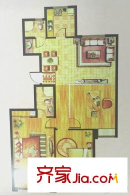 金山福地13#、27#中間戶戶型 3室2廳2衛(wèi)