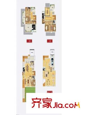 易龍新漢城聯(lián)排別墅戶型 4室4廳4衛(wèi)1廚
