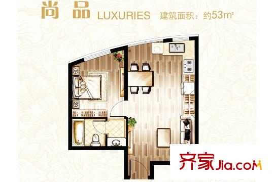 翠湖御景16#尚品公寓戶型 1室1廳1衛(wèi)1廚