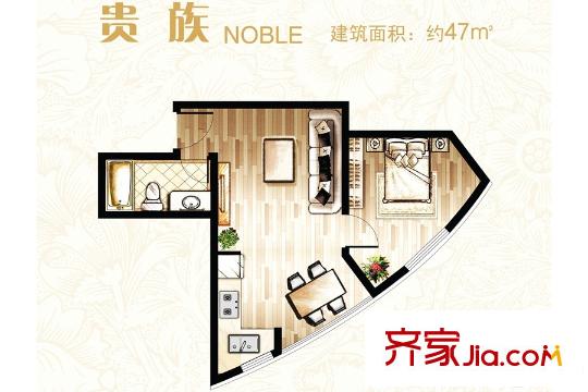 翠湖御景16#貴族公寓戶型 1室1廳1衛(wèi)1廚