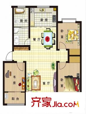 中天公寓 戶型圖 三室兩廳