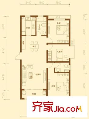 岷海小區(qū) 戶(hù)型圖 三室兩廳