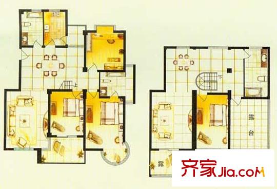 亞特香提雅境C4戶(hù)型 3室2廳2衛(wèi)1廚