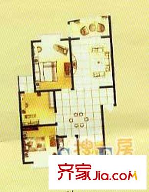 亞特香提雅境花園洋房B戶型 3室1廳1衛(wèi)1廚