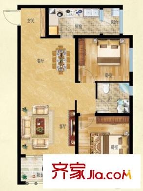 花苑小區(qū)戶型圖 兩室兩廳
