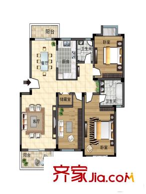東邦公寓戶型圖 三室兩廳