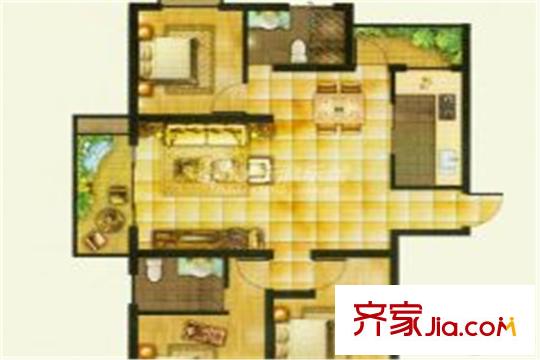 國(guó)基桂花小鎮(zhèn)桂花小鎮(zhèn)A1戶型 2室2廳1衛(wèi)