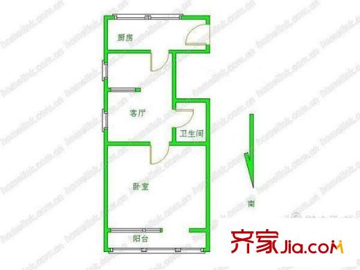 天和景居戶型圖天和錦居 戶型圖 1室1廳1衛(wèi)1廚