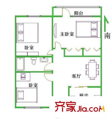 天和景居戶(hù)型圖天和錦居 戶(hù)型圖 3室1廳1衛(wèi)1廚