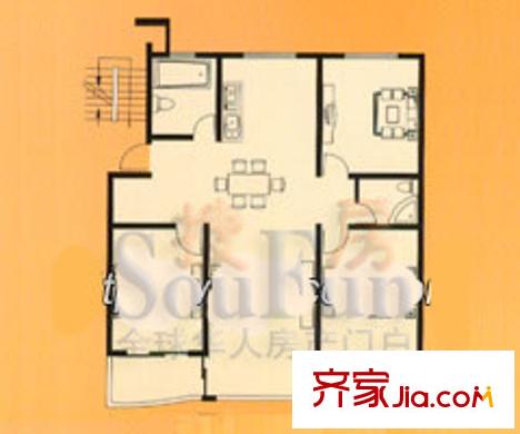 錦繡花園戶型圖3室2廳2衛(wèi)