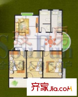嘉樂(lè)園戶型圖戶型圖 3室2廳1衛(wèi)1廚