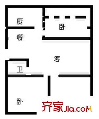 供電公司北海宿舍小區(qū)戶型圖北海宿舍小區(qū) 戶型圖（3室2廳1廚1衛(wèi)） 3室2廳1衛(wèi)1廚