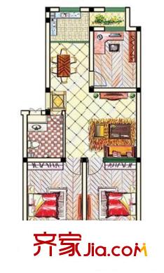 東三甲 戶型圖（2室2廳1廚1衛(wèi)）