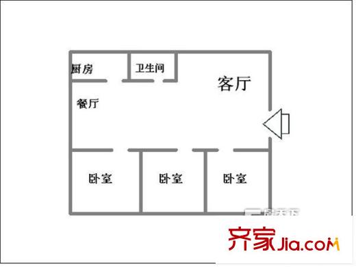 東三甲 戶型圖（3室2廳1廚1衛(wèi)）