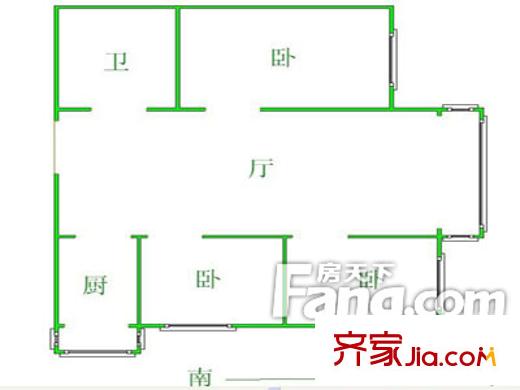 小托宿舍戶型圖戶型圖（3-1-1） 3室1廳1衛(wèi)1廚