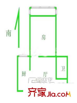 福音小區(qū)戶型圖戶型圖（20130308） 1室1廳1衛(wèi)1廚