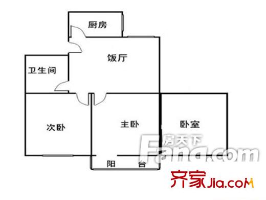 新華印刷廠宿舍戶型圖印刷廠宿舍 3室1廳1衛(wèi)1廚