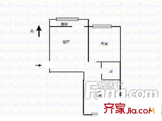 新華印刷廠宿舍戶型圖印刷廠宿舍 2室1廳1衛(wèi)1廚
