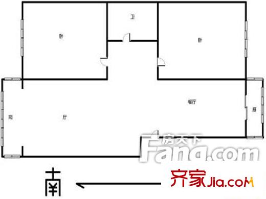 向陽麗景花園戶型圖戶型圖（20130308） 2室2廳1衛(wèi)1廚