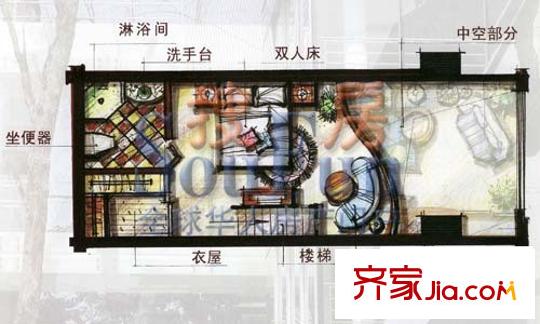 泰華城戶(hù)型圖1室1廳1衛(wèi)1廚