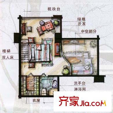 泰華城戶型圖1室1衛(wèi)1廚