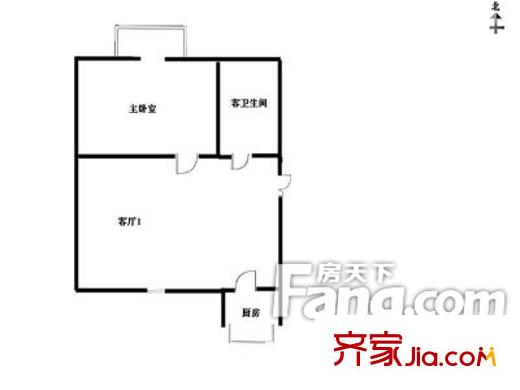 日向友好學校宿舍戶型圖宿舍 1室1廳1衛(wèi)1廚