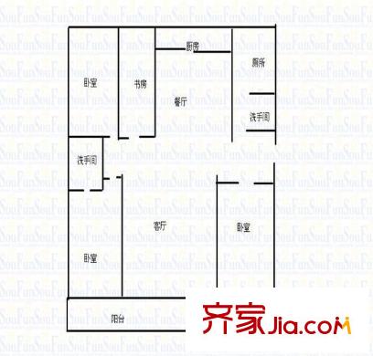 管委會宿舍 4室 戶型圖