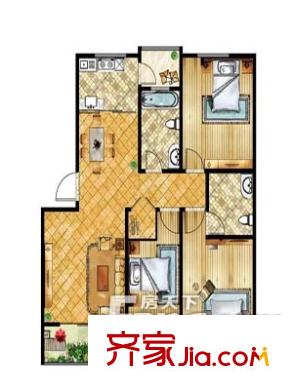 城市壹佰戶型圖戶型圖（20130308） 2室1廳1衛(wèi)1廚