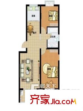 城市壹佰戶型圖戶型圖（20130308） 2室2廳1衛(wèi)1廚