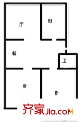 九龍山村小區(qū) 2室 戶型圖