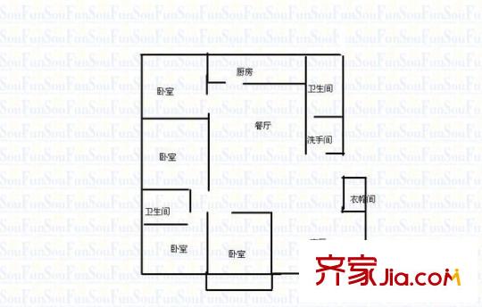 紡校宿舍 4室 戶型圖
