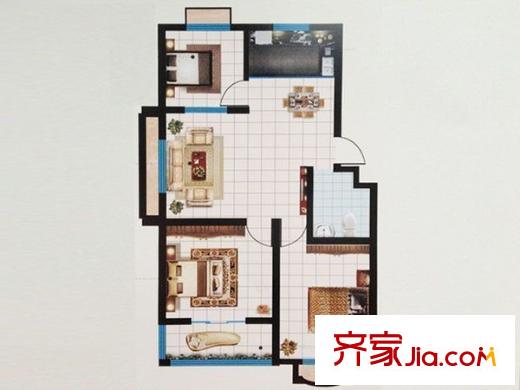 中僑廣場 戶型圖（3室2廳1廚1衛(wèi)）