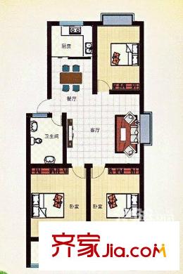 中僑廣場 戶型圖（3室2廳1廚1衛(wèi)）