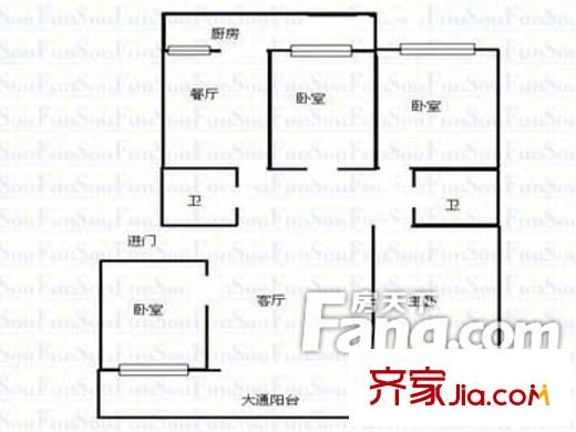 國稅局宿舍(北海路)戶型圖戶型圖 4室2廳2衛(wèi)1廚