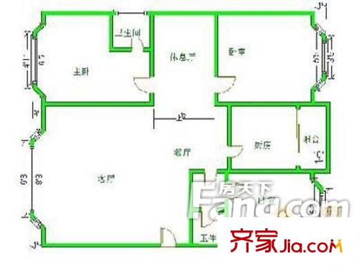 地毯廠宿舍戶型圖戶型圖（20130322） 3室2廳1衛(wèi)1廚