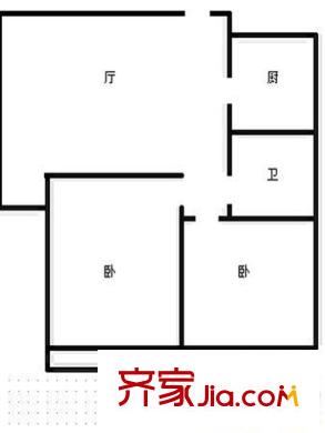 正大家園戶型圖戶型圖（2-1-1) 2室1廳1衛(wèi)1廚