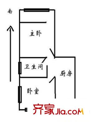 櫻北小區(qū)戶型圖戶型圖（2-1-1） 2室1廳1衛(wèi)1廚