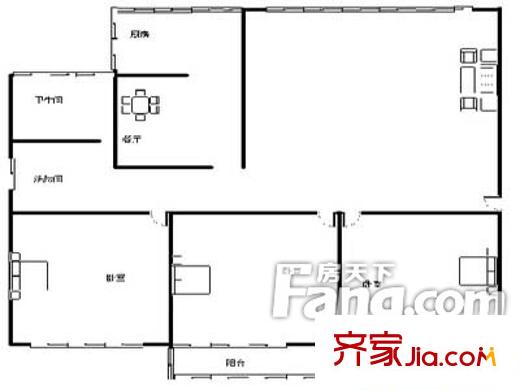 萬(wàn)?；ㄔ窇?hù)型圖戶(hù)型圖 3室2廳1衛(wèi)1廚