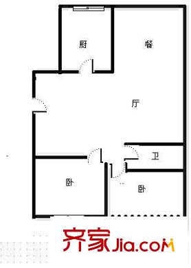 圣基花園戶型圖戶型圖（2-2-1) 2室2廳1衛(wèi)1廚