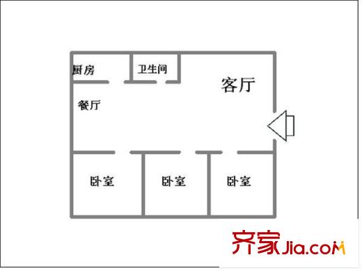 農(nóng)商行宿舍戶型圖商業(yè)銀行宿舍 3室 戶型圖 3室2廳1衛(wèi)1廚