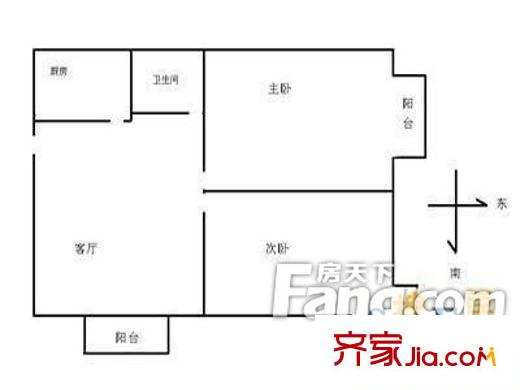 基地宿舍(奎文)戶型圖戶型圖（20130322） 2室1廳1衛(wèi)1廚