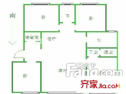 東郊賓館宿舍戶型圖戶型圖（20130322） 4室2廳1衛(wèi)1廚