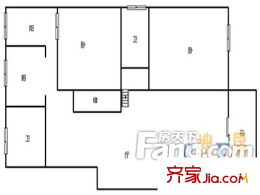 東方花園戶型圖戶型圖（20130312） 2室2廳2衛(wèi)1廚