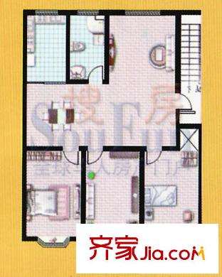 寶石山莊戶型圖3室2廳1衛(wèi)1廚